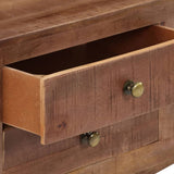 TV Cabinet 110x30x40 cm Rough Mango Wood - Close-Up Angle