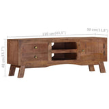 TV Cabinet 110x30x40 cm Rough Mango Wood - Extra Image