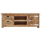 TV Cabinet 110x30x40 cm Rough Mango Wood - Top-Down View