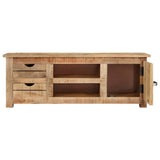 TV Cabinet 110x30x40 cm Rough Mango Wood - 45-Degree Angle