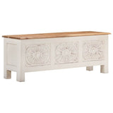 Storage Box 110x30x40 cm Solid Acacia Wood - Rear View