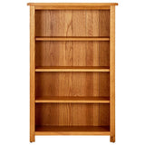 4-Tier Bookcase 70x22x110 cm Solid Oak Wood - Front View