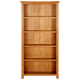 5-Tier Bookcase 70x22x140 cm Solid Oak Wood