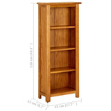 4-Tier Bookcase 45x22x110 cm Solid Oak Wood - Rear View