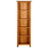 5-Tier Bookcase 45x22x140 cm Solid Oak Wood - Front View