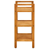 Shoe Rack with 3 Shelves 50x27x60 cm Solid Oak Wood - Side View