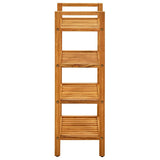 Shoe Rack with 4 Shelves 50x27x80 cm Solid Oak Wood - Side View