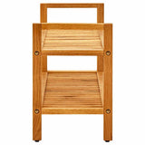 Shoe Rack with 2 Shelves 100x27x40 cm Solid Oak Wood
