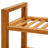 Shoe Rack with 2 Shelves 100x27x40 cm Solid Oak Wood - 45-Degree Angle