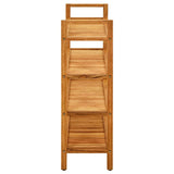 Shoe Rack with 4 Shelves 100x27x80 cm Solid Oak Wood - Side View
