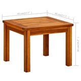 Garden Coffee Table 45x45x36 cm Solid Acacia Wood - Close-Up Angle