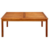 Garden Coffee Table 110x110x45 cm Solid Acacia Wood - Front View