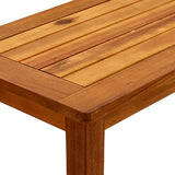 Garden Console Table 80x35x75 cm Solid Acacia Wood - Rear View