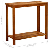 Garden Console Table 80x35x75 cm Solid Acacia Wood - Close-Up Angle