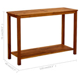 Garden Console Table 110x40x75 cm Solid Acacia Wood - Close-Up Angle