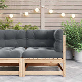 Garden Corner Sofa with Anthracite Cushions Solid Pinewood - Side View