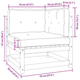 Garden Corner Sofa with Anthracite Cushions Solid Pinewood