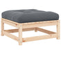 Garden Footstool with Cushion Solid Pinewood