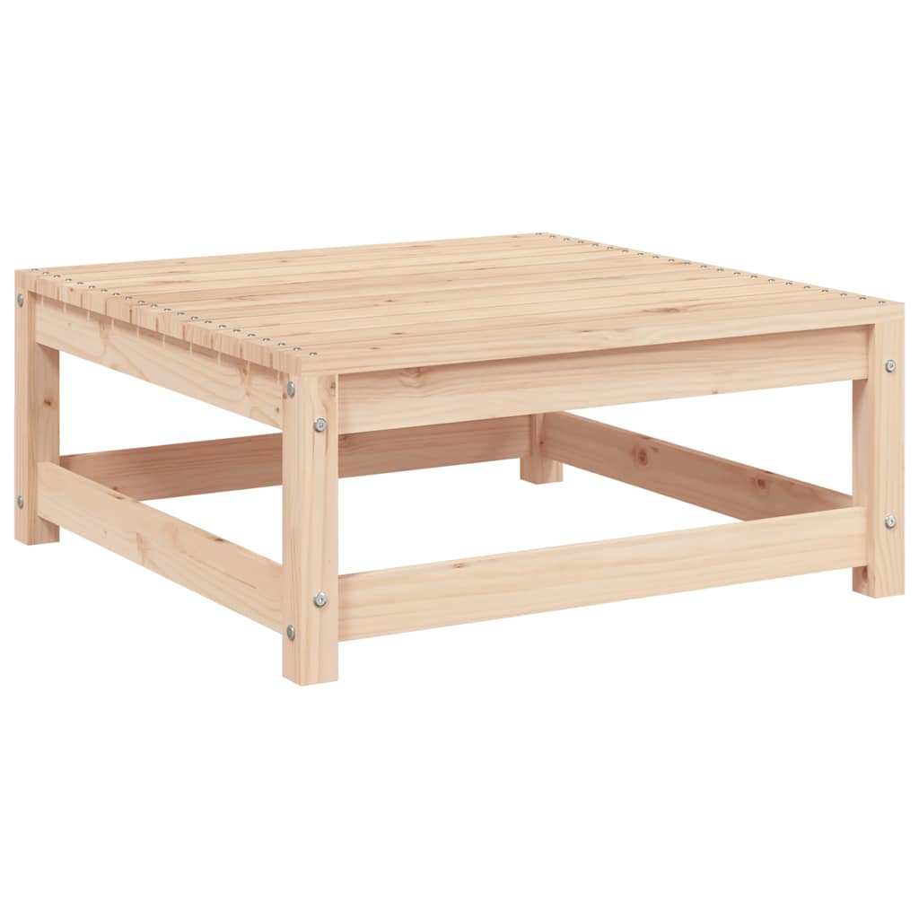 Garden Footstool with Cushion Solid Pinewood