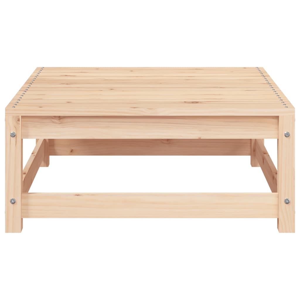 Garden Footstool with Cushion Solid Pinewood