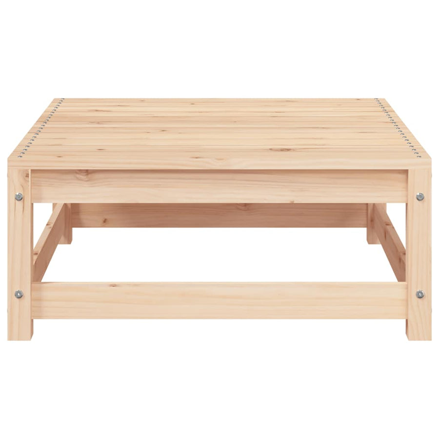 Garden Footstool with Cushion Solid Pinewood