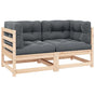 Garden Corner Sofas 2 pcs with Cushions Solid Pinewood