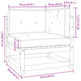 2 Piece Garden Lounge Set with Cushions Solid Pinewood - 45-Degree Angle
