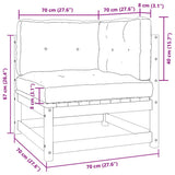 2 Piece Garden Lounge Set with Cushions Solid Pinewood - 45-Degree Angle