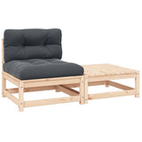 3 Piece Garden Lounge Set with Cushions Solid Pinewood
