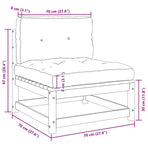 3 Piece Garden Lounge Set with Cushions Solid Pinewood