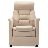 Electric Recliner Chair Cream Faux Suede Leather