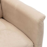 Electric Recliner Chair Cream Faux Suede Leather
