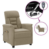 Electric Massage Recliner Light Grey Faux Suede Leather