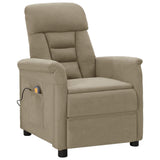 Electric Massage Recliner Light Grey Faux Suede Leather