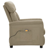 Electric Massage Recliner Light Grey Faux Suede Leather - Top-Down View