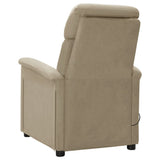 Electric Massage Recliner Light Grey Faux Suede Leather - 45-Degree Angle