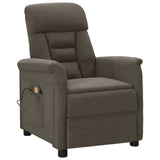 Electric Massage Recliner Dark Grey Faux Suede Leather - Front View
