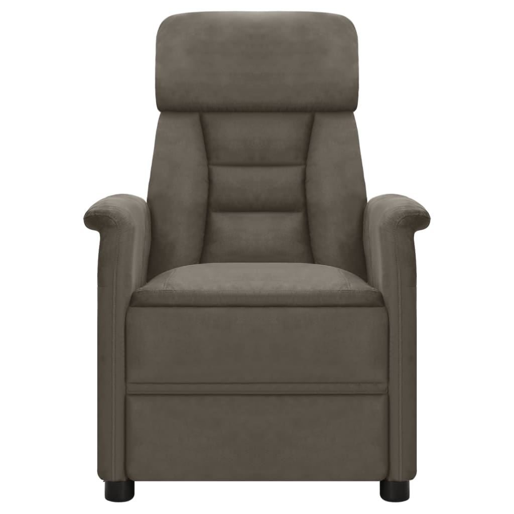 Electric Massage Recliner Dark Grey Faux Suede Leather
