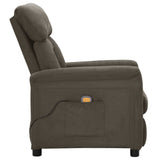 Electric Massage Recliner Dark Grey Faux Suede Leather - Top-Down View