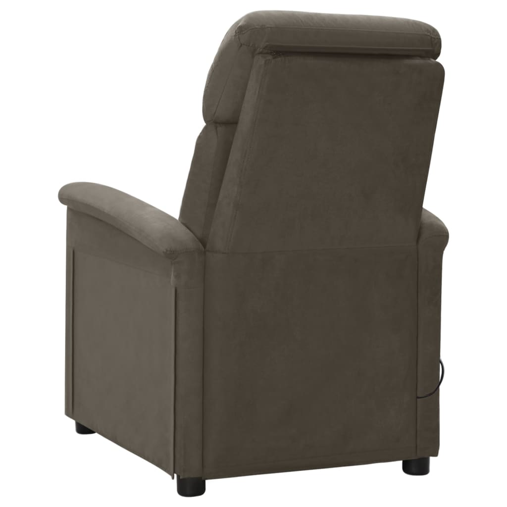 Electric Massage Recliner Dark Grey Faux Suede Leather