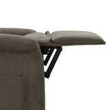 Electric Massage Recliner Dark Grey Faux Suede Leather - Close-Up Angle