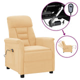 Electric Massage Recliner Cream Faux Suede Leather