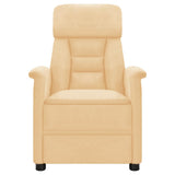 Electric Massage Recliner Cream Faux Suede Leather - Side View