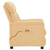 Electric Massage Recliner Cream Faux Suede Leather - Top-Down View