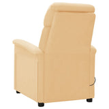 Electric Massage Recliner Cream Faux Suede Leather