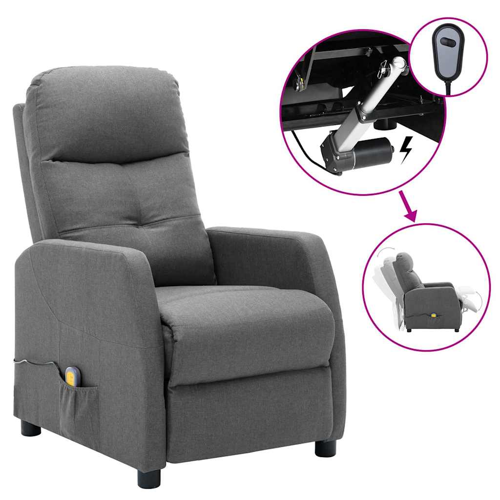 Electric Massage Chair Light Grey Fabric