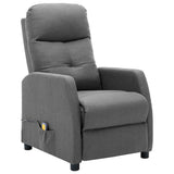 Electric Massage Chair Light Grey Fabric - Front View