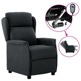 Electric Recliner Chair Dark Grey Fabric