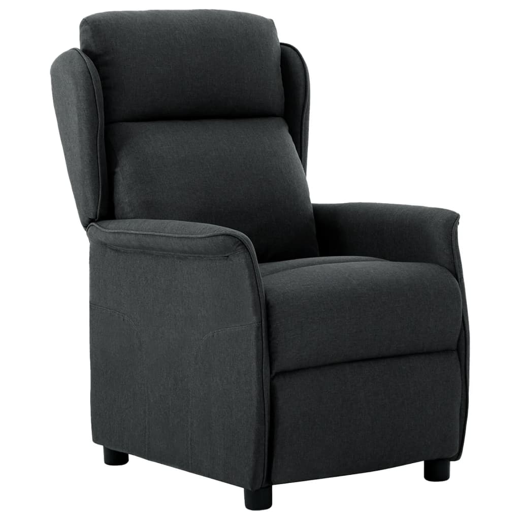 Electric Recliner Chair Dark Grey Fabric