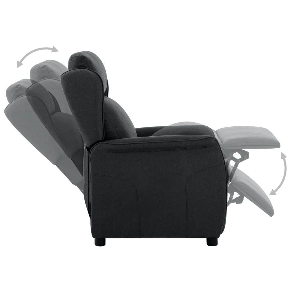 Electric Recliner Chair Dark Grey Fabric
